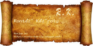 Rontó Károly névjegykártya